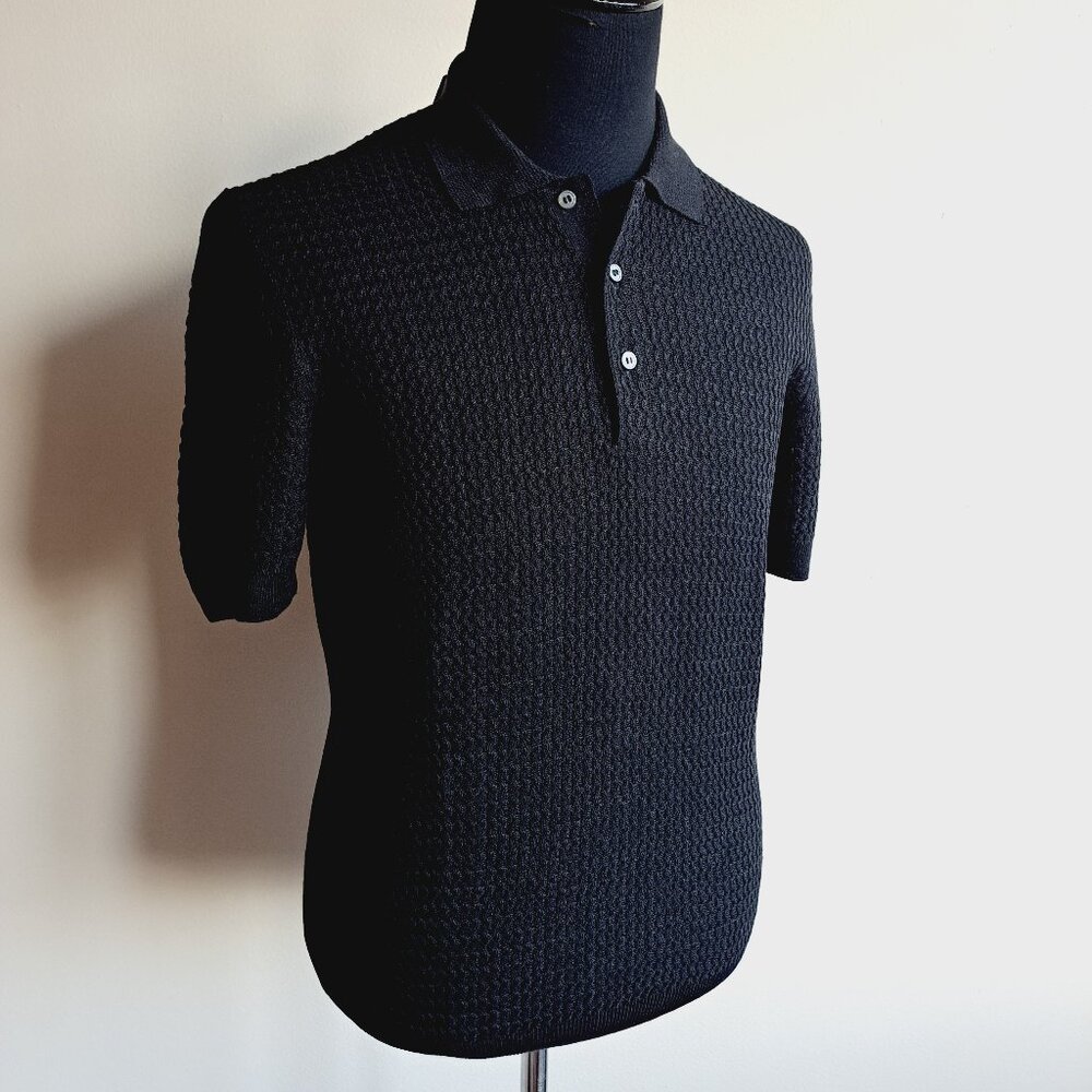 NEW Tagliatore Men's Italian Black Polo Shirt Size 50/M